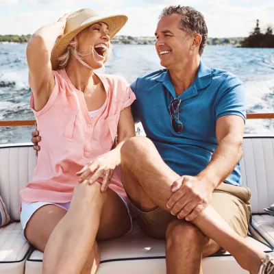Mature couple on a boat