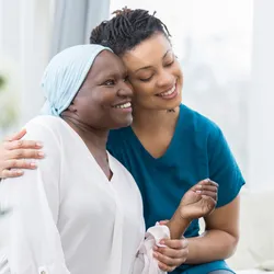 cancer patient with nurse